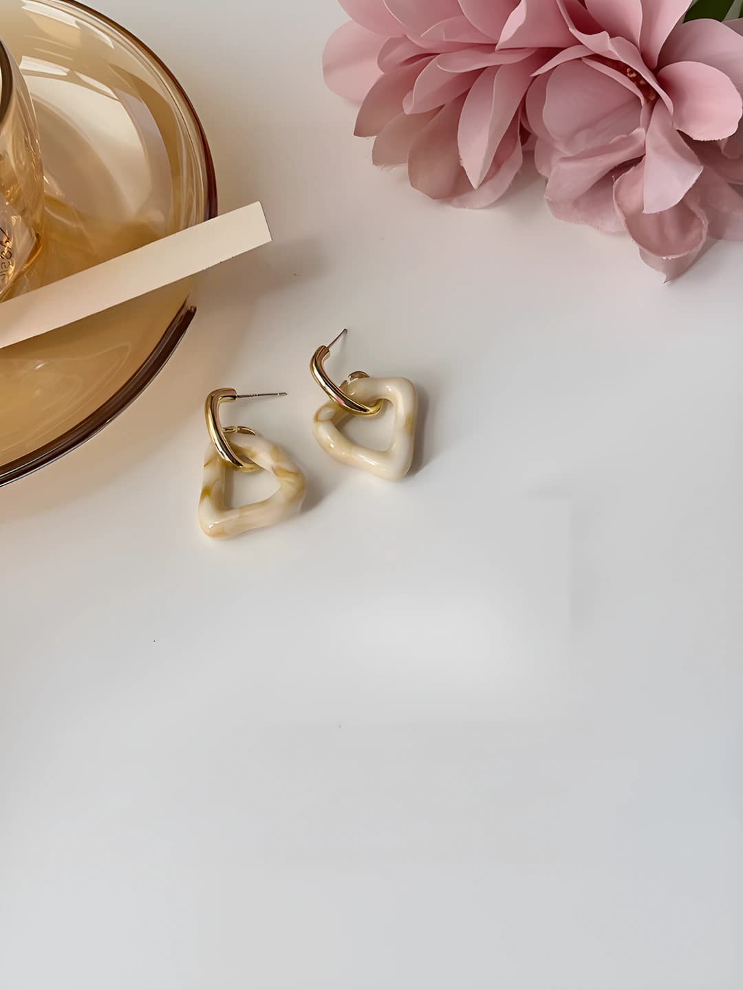 Women's retro style earrings, Korean style, casual, acrylic, geometric shape