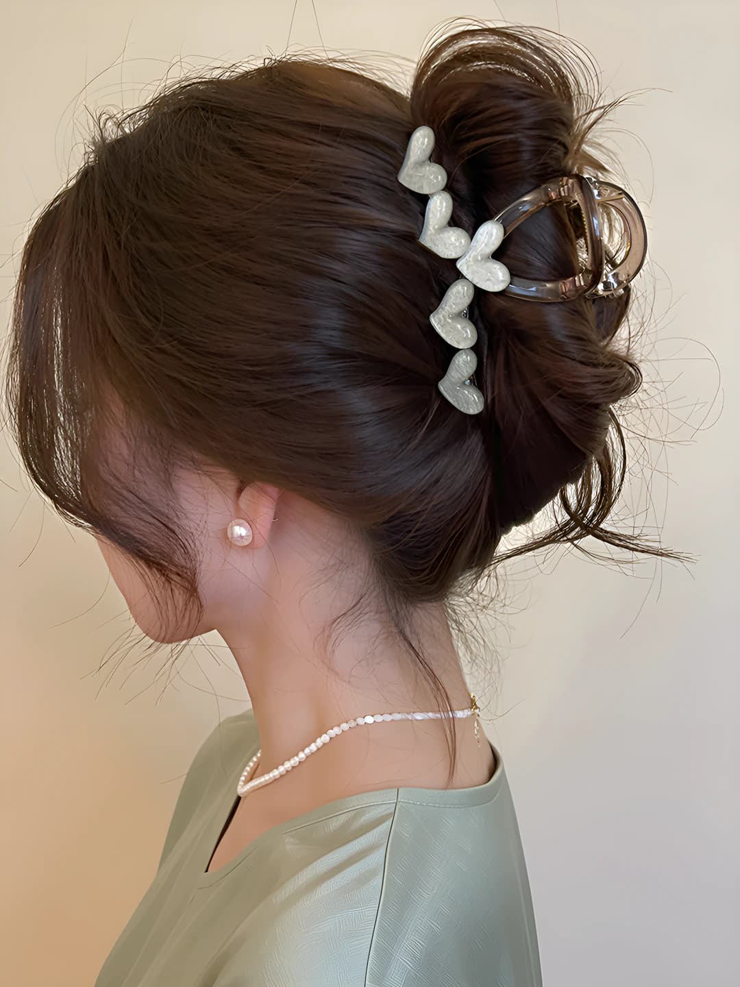3# Серо-зелёный, сердце, 8.3 см