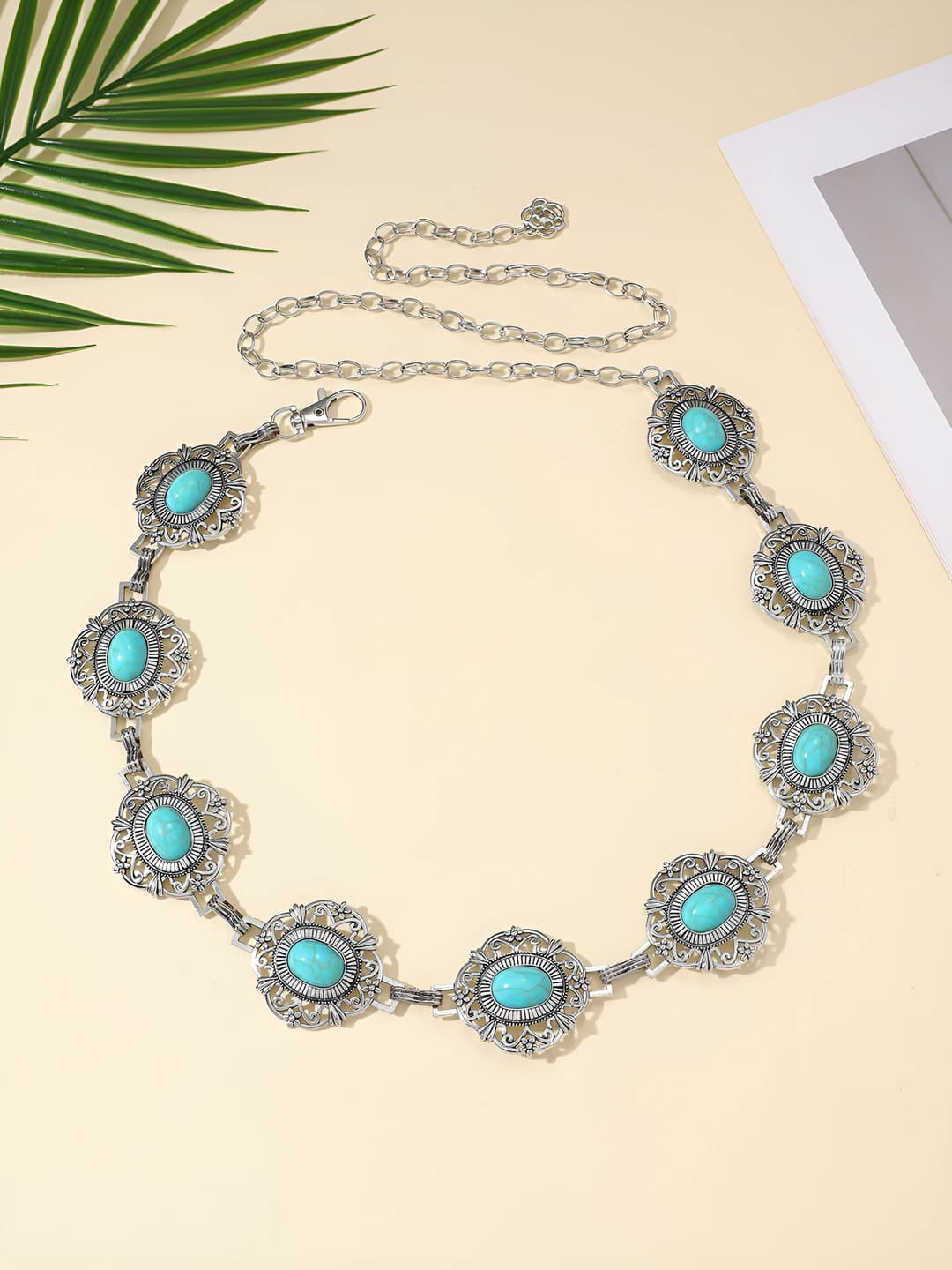38# Bohemian silver oval turquoise