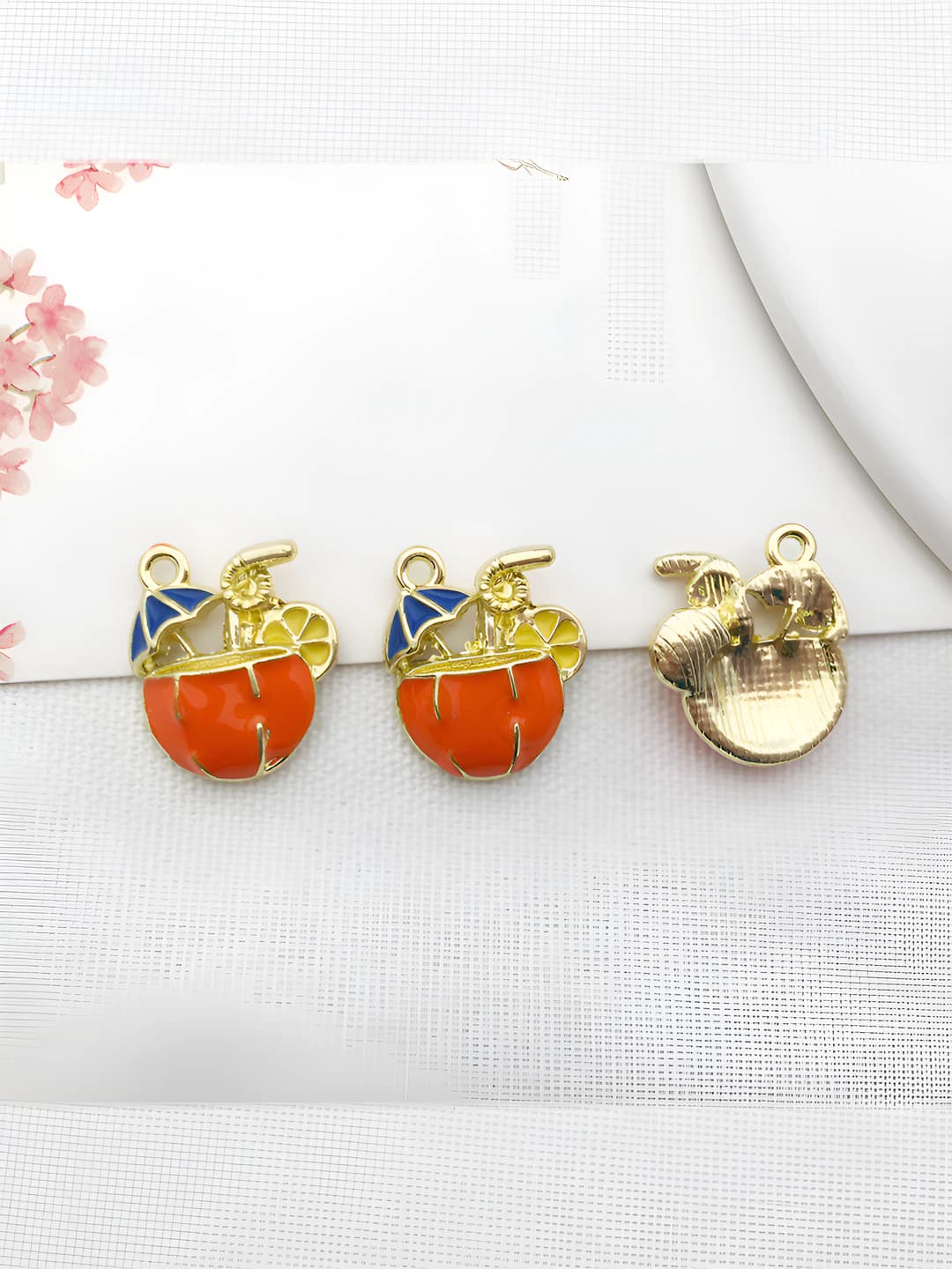 1 pc orange coconut juice charm 15x18 1.9g