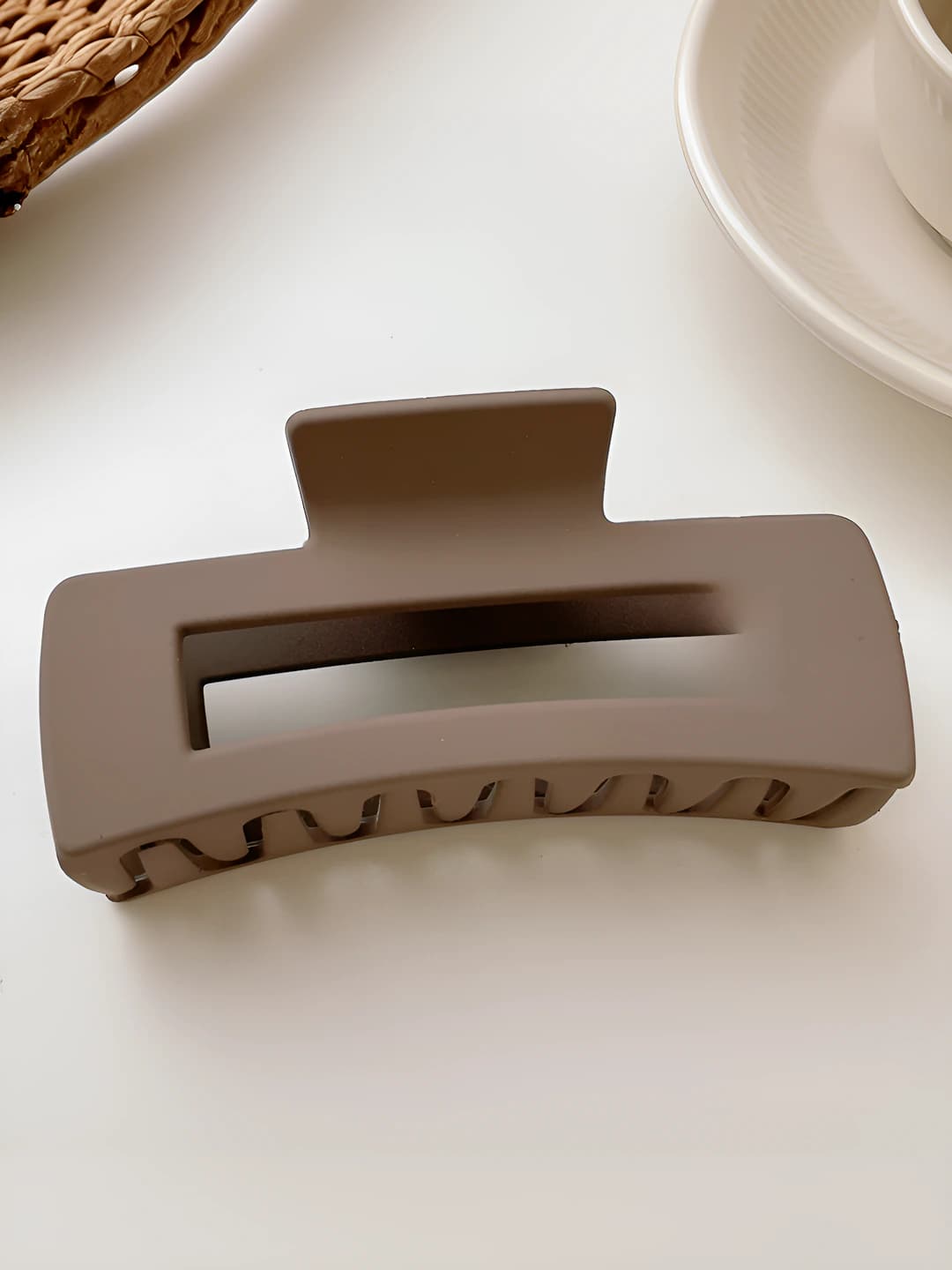4# Dark coffee square clip#