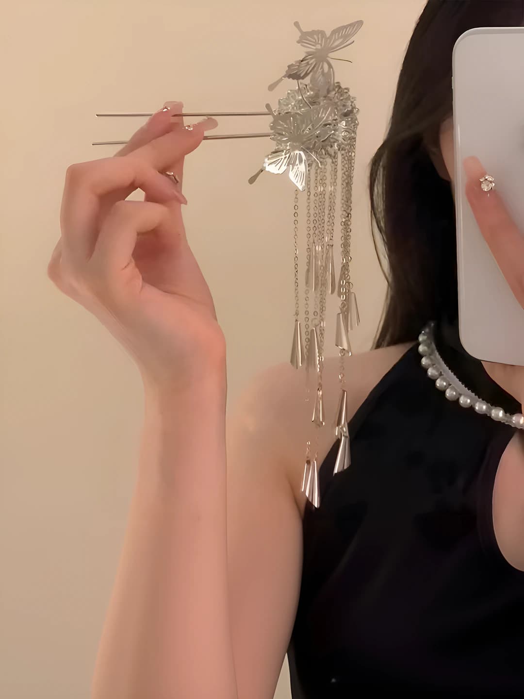 Metal butterfly hair pin