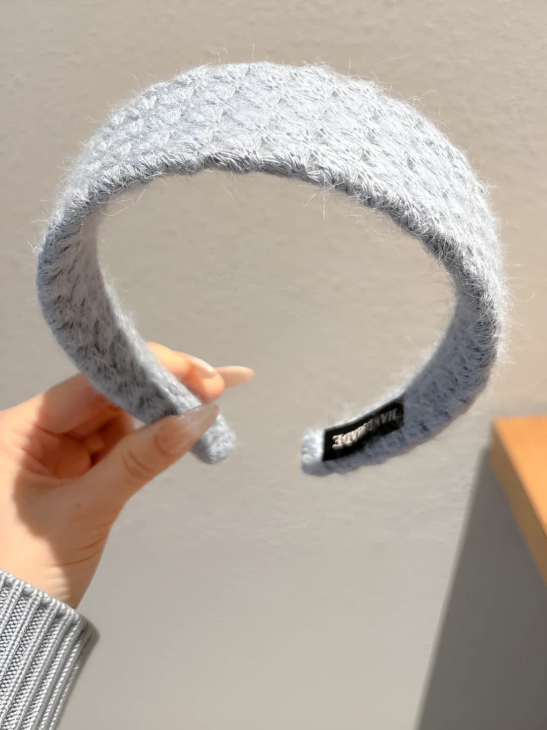Light blue wide headband - 4.3 cm
