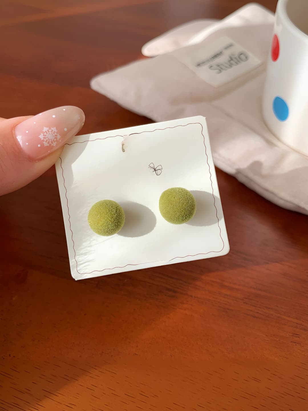 10mm green single pair velvet