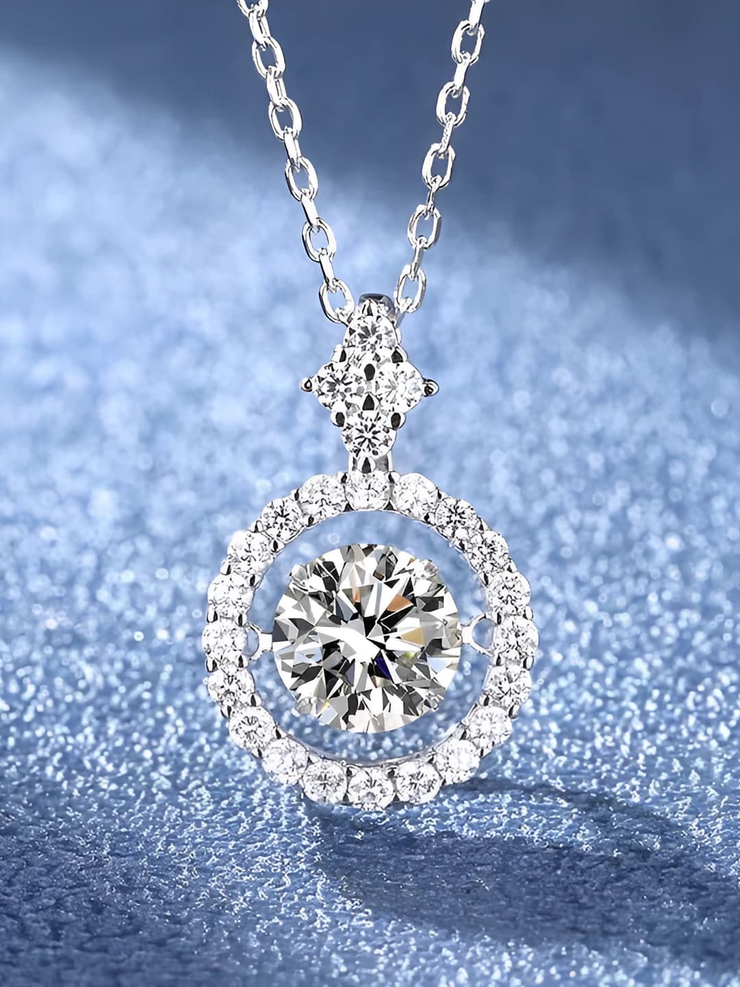Women's ins style necklace with geometric shape, heart-shaped stone pendant, cross chain, 41-50 cm