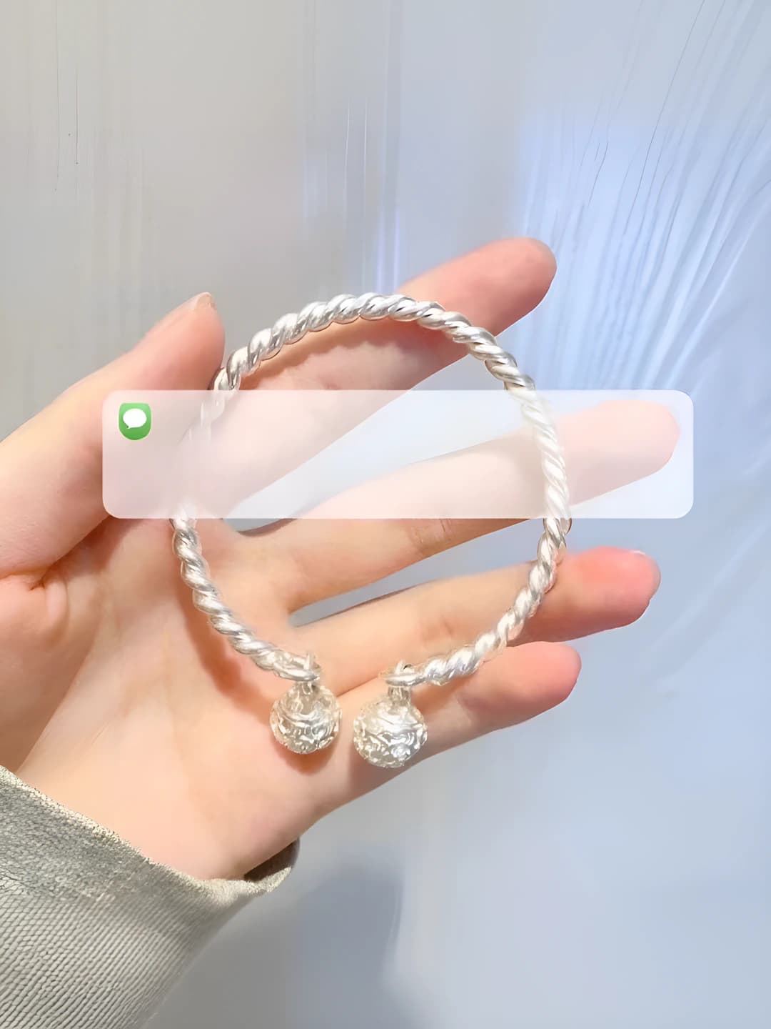Women's adjustable bracelet with bells, metal, design element: bell, for couples and best friends