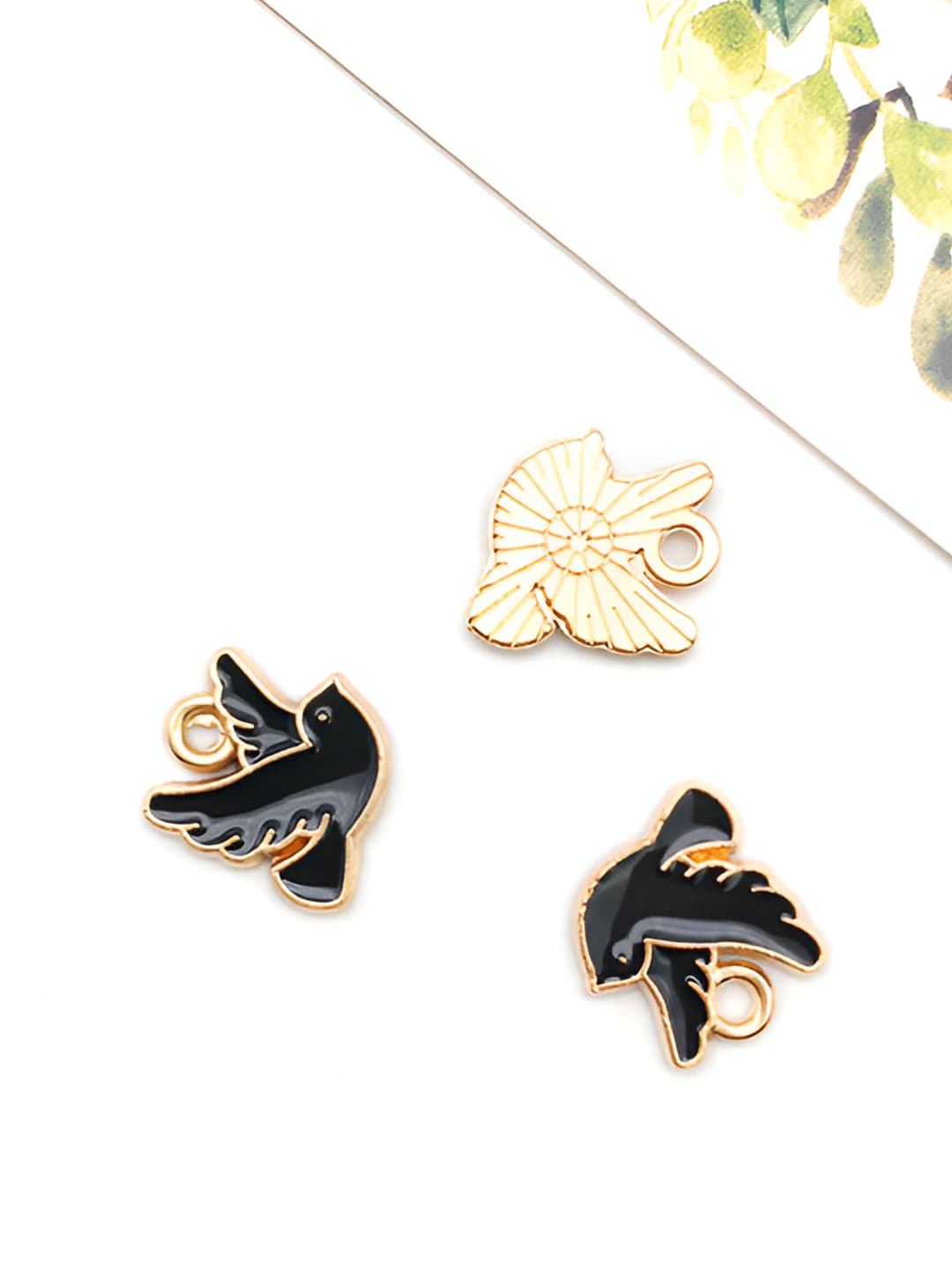 1 pc black bird, enamel