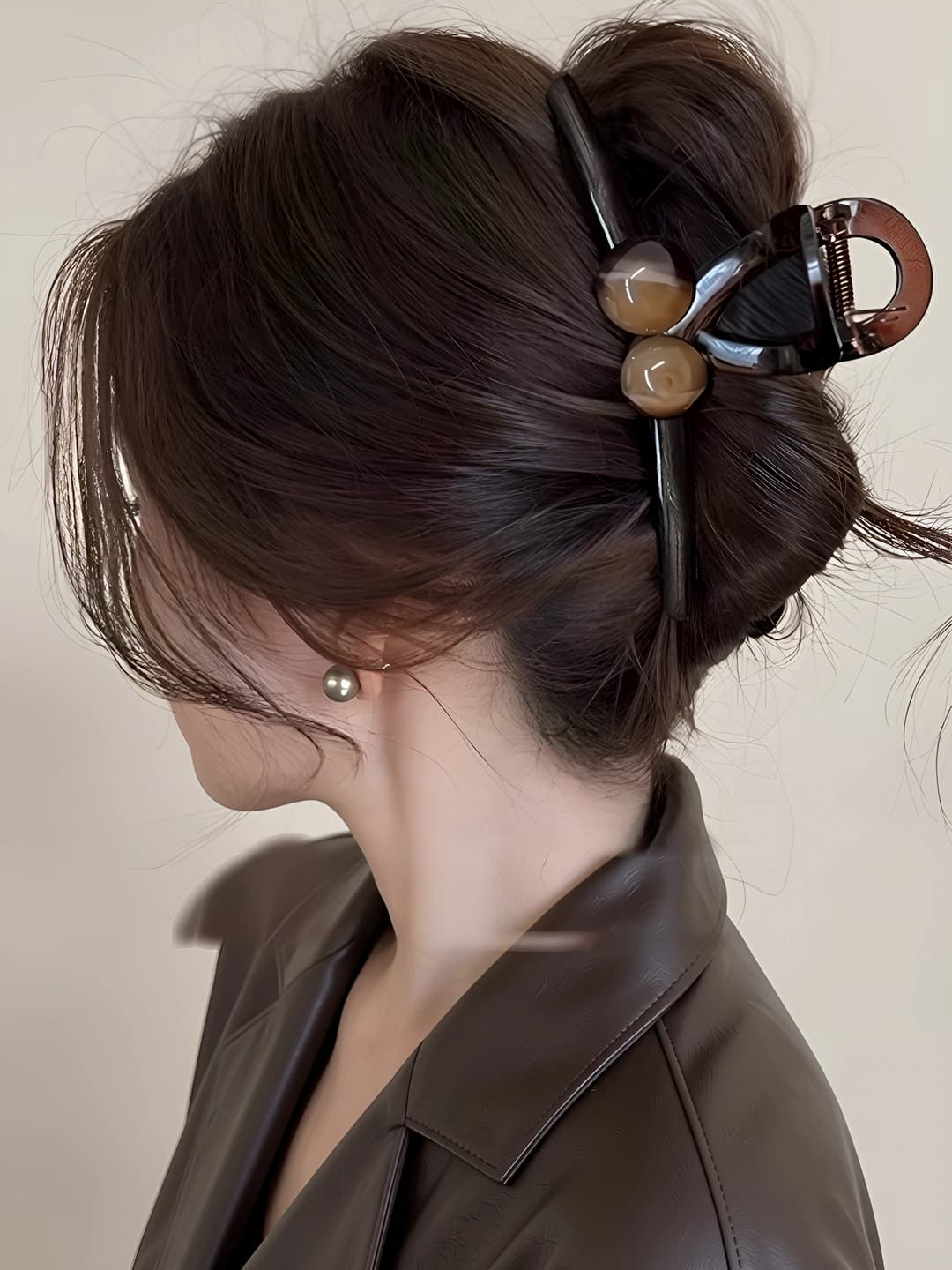 1# Brown gradient double pearl 12.5cm