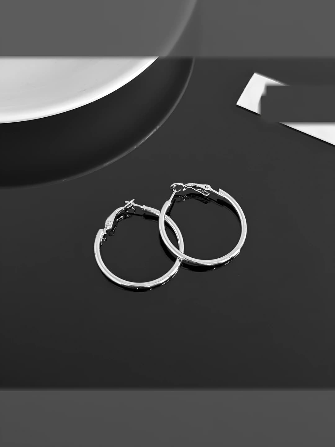 2# Simple hoop earrings 3cm - ear clips