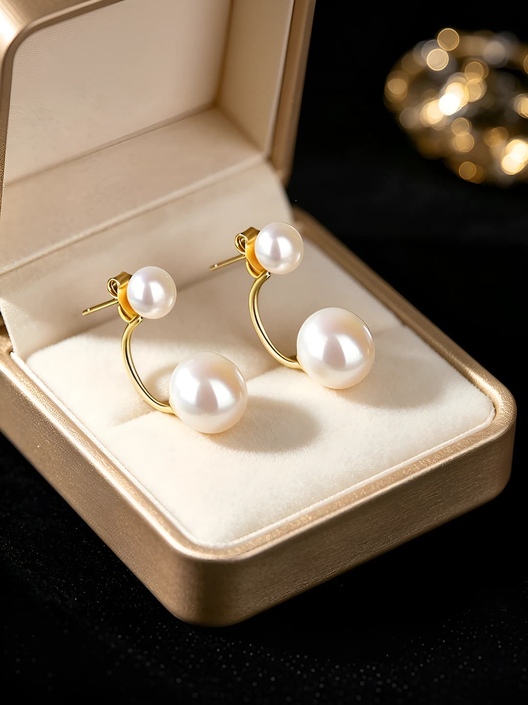 925 silver white pearl stud