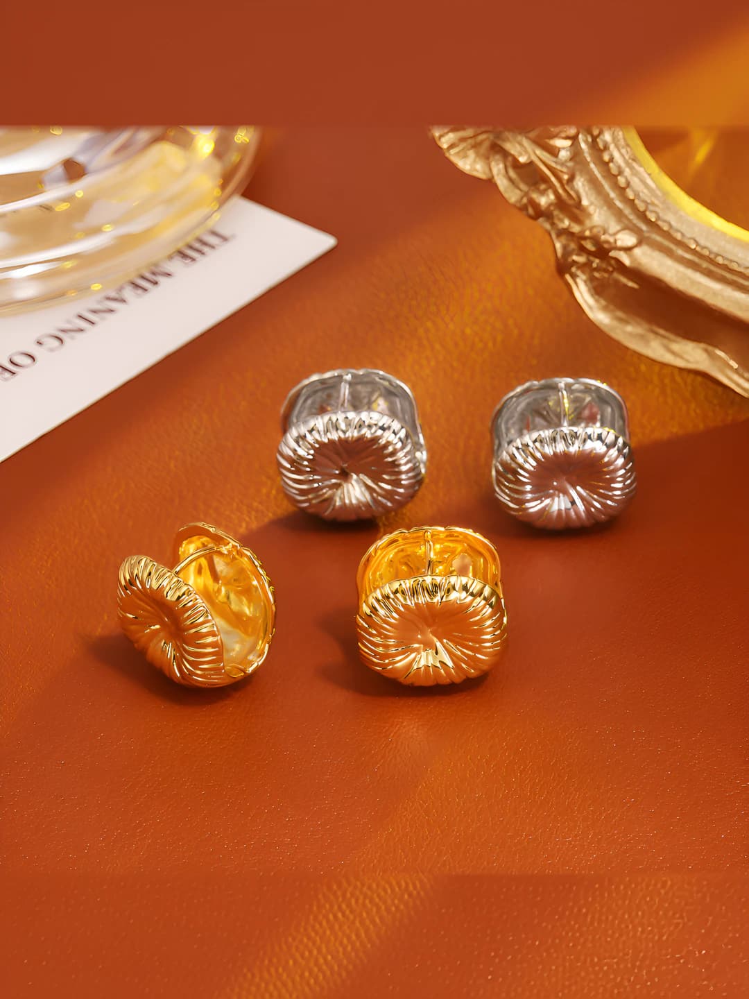 Женские серьги из меди с покрытием 18K, геометрический элемент дизайна, простой стиль ins