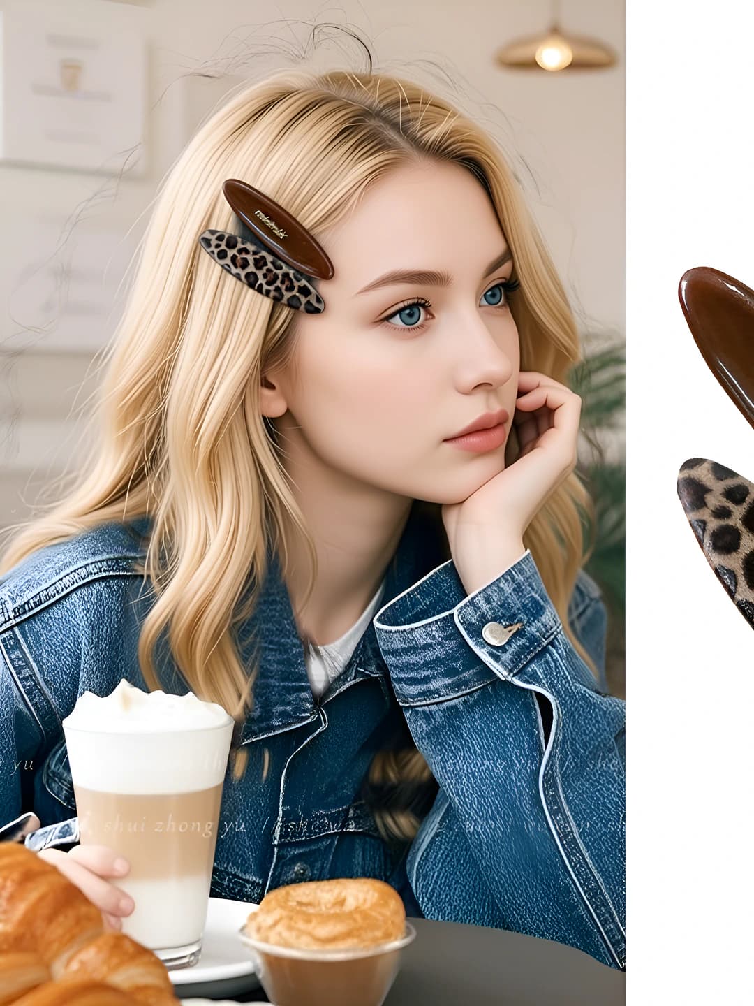 1# Letters+Leopard - 4cm clip, 7cm accessory