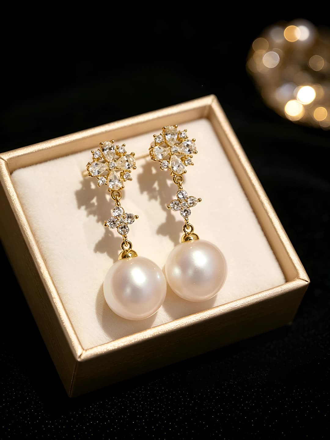 Zircon pearl stud