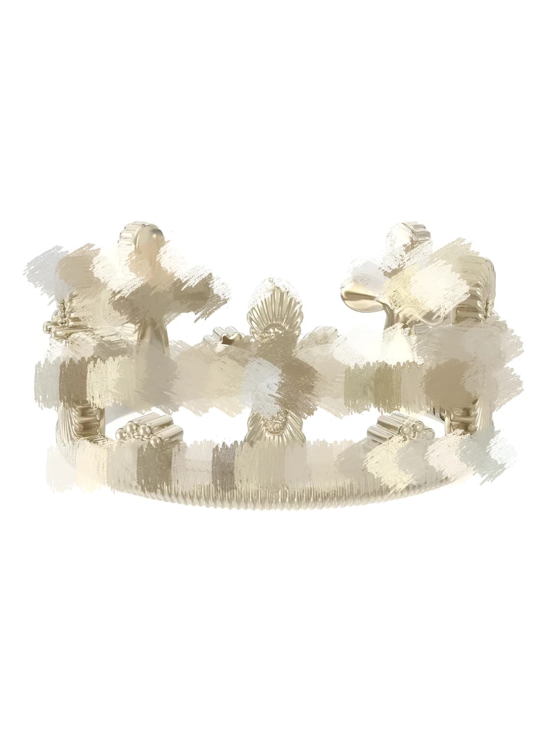 Crown and cross Light titanium gold