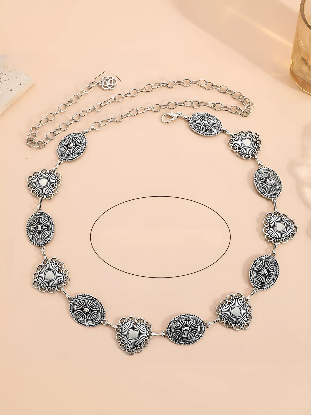 01# Silver oval heart