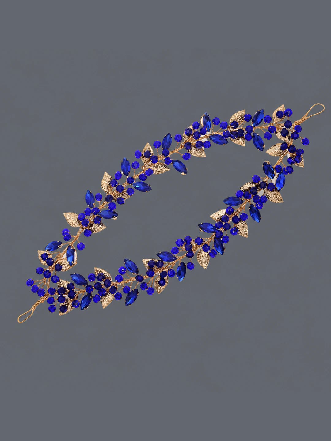 Blue rhinestone branch headband