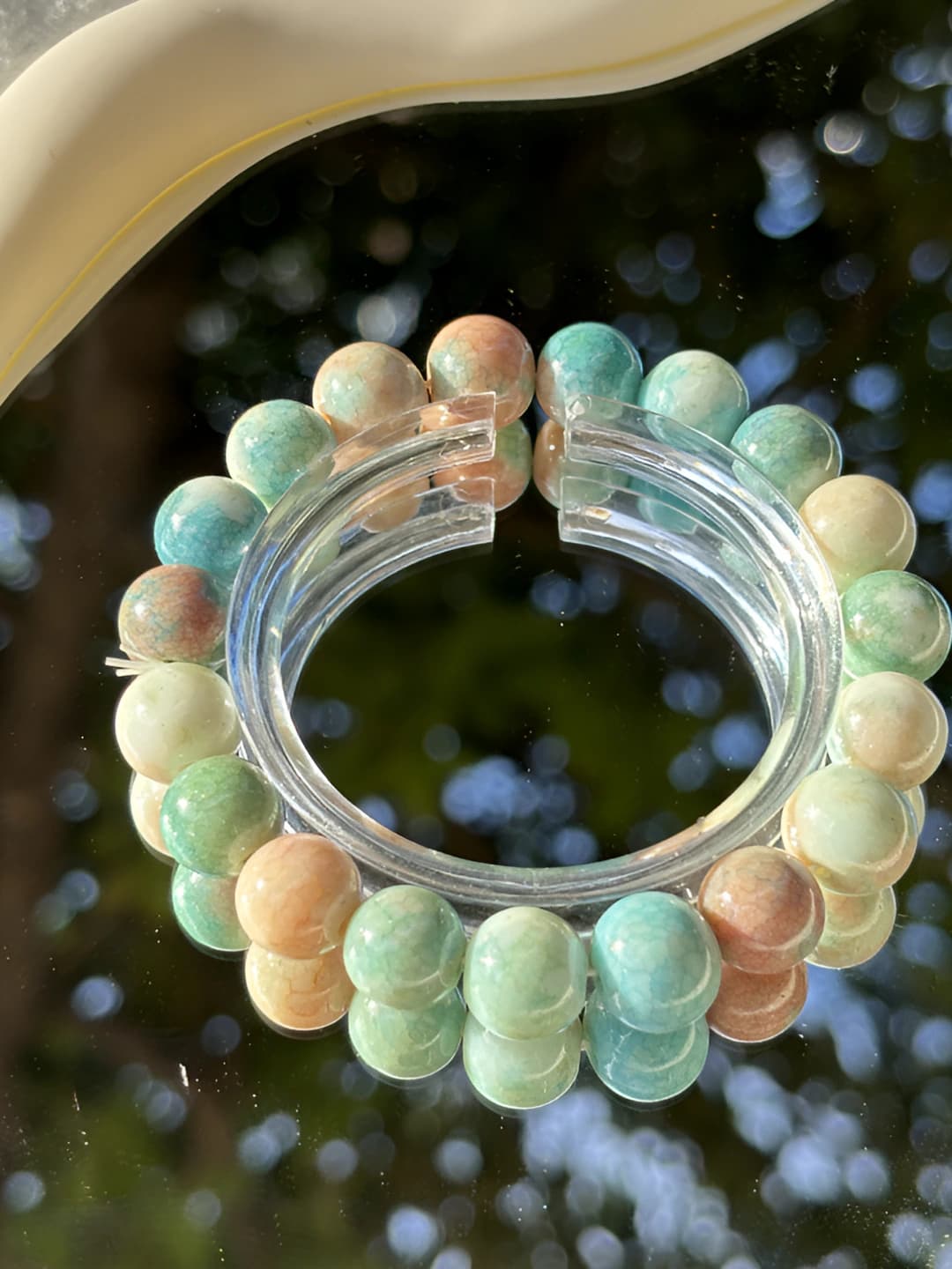 Map pattern ceramic bracelet