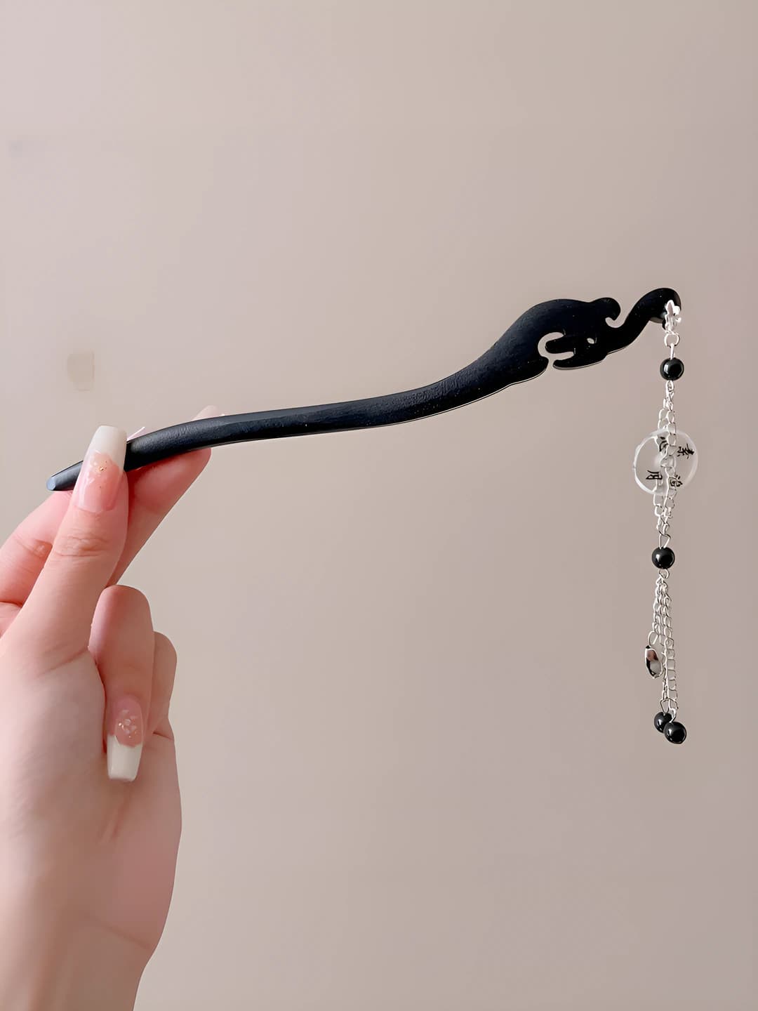 2# Wooden moon-chasing hairpin