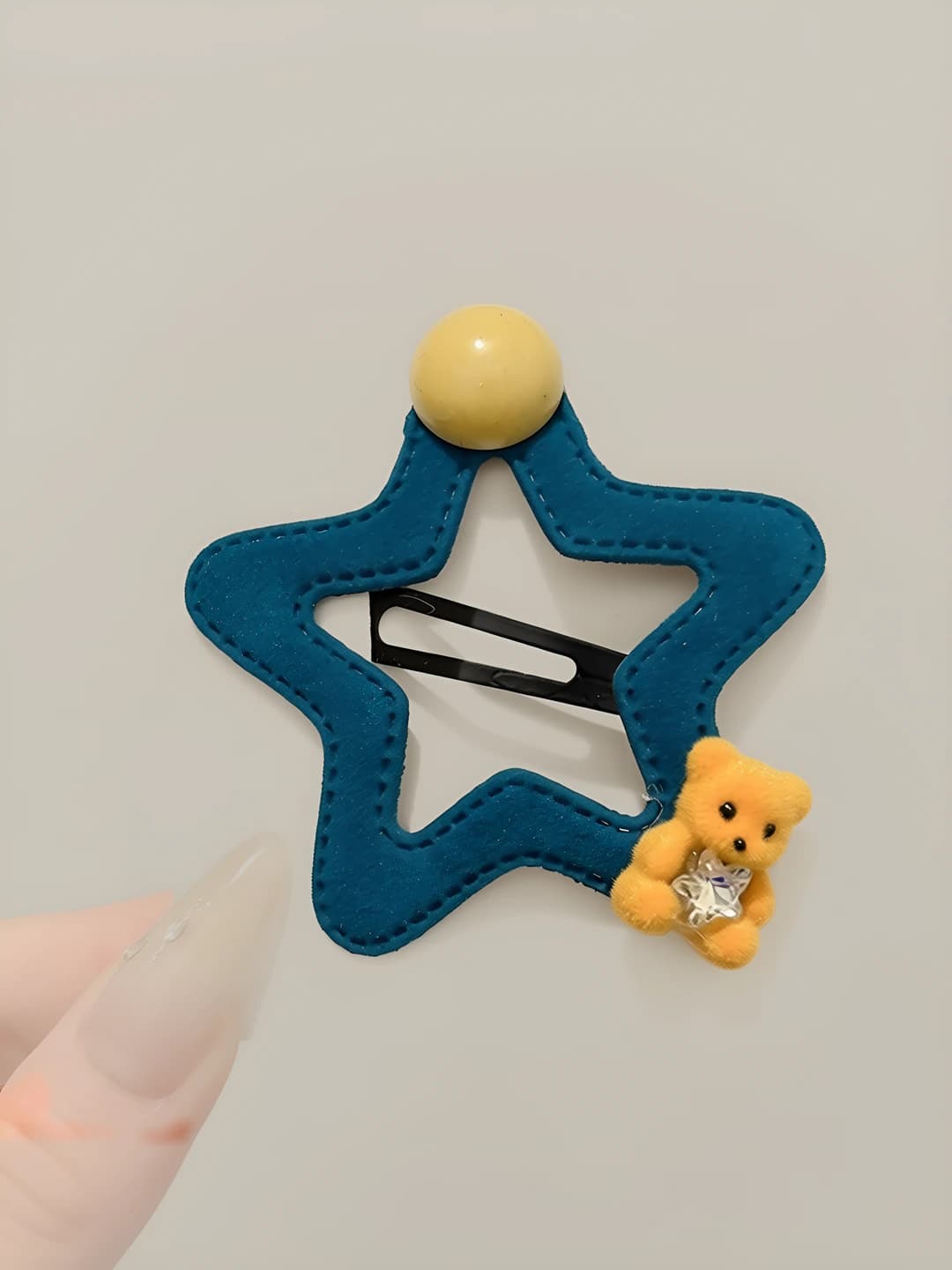 1# Blue five-pointed star hair clip 1 pc