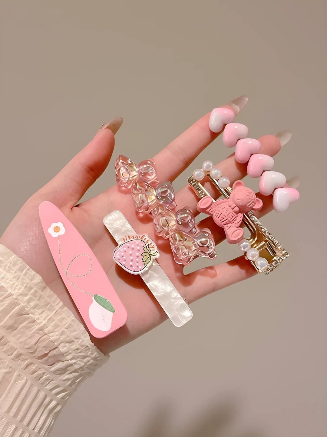 Pink bear, 5 pcs