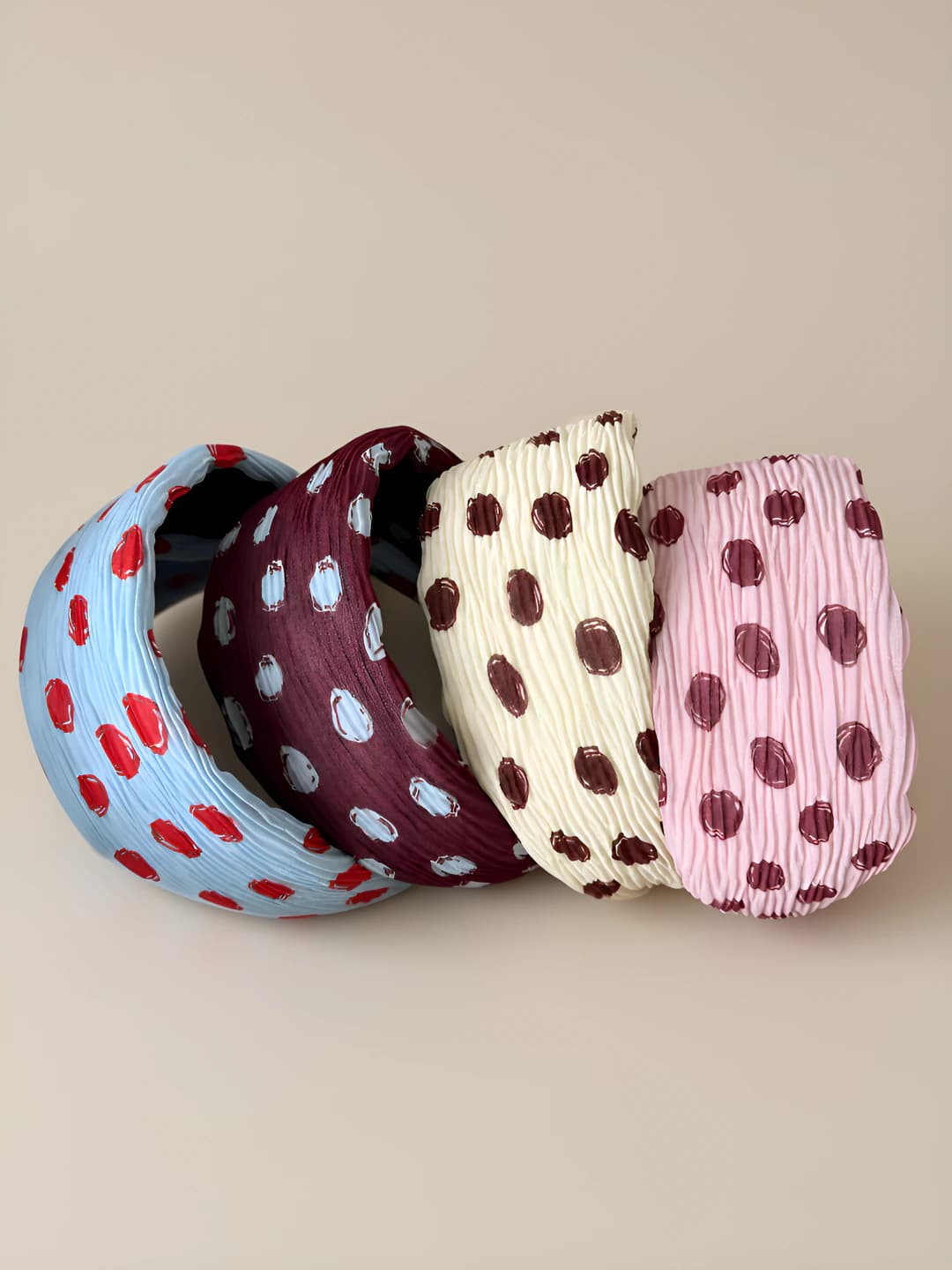 Women's retro polka dot fabric headband