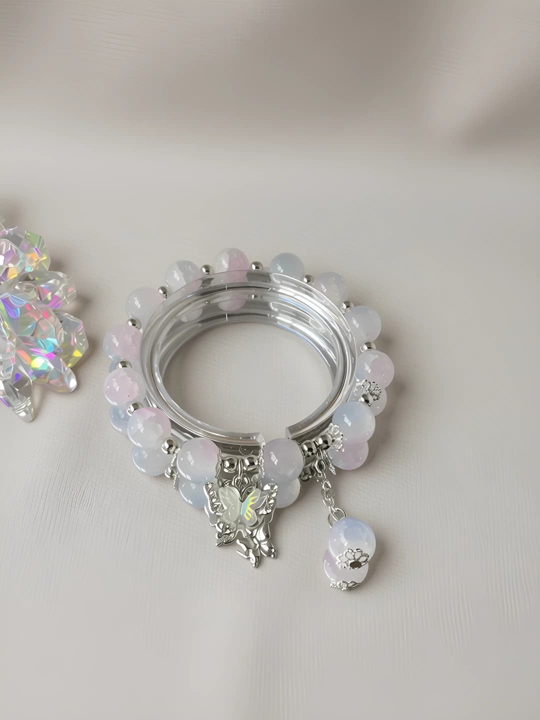Pink butterfly bracelet