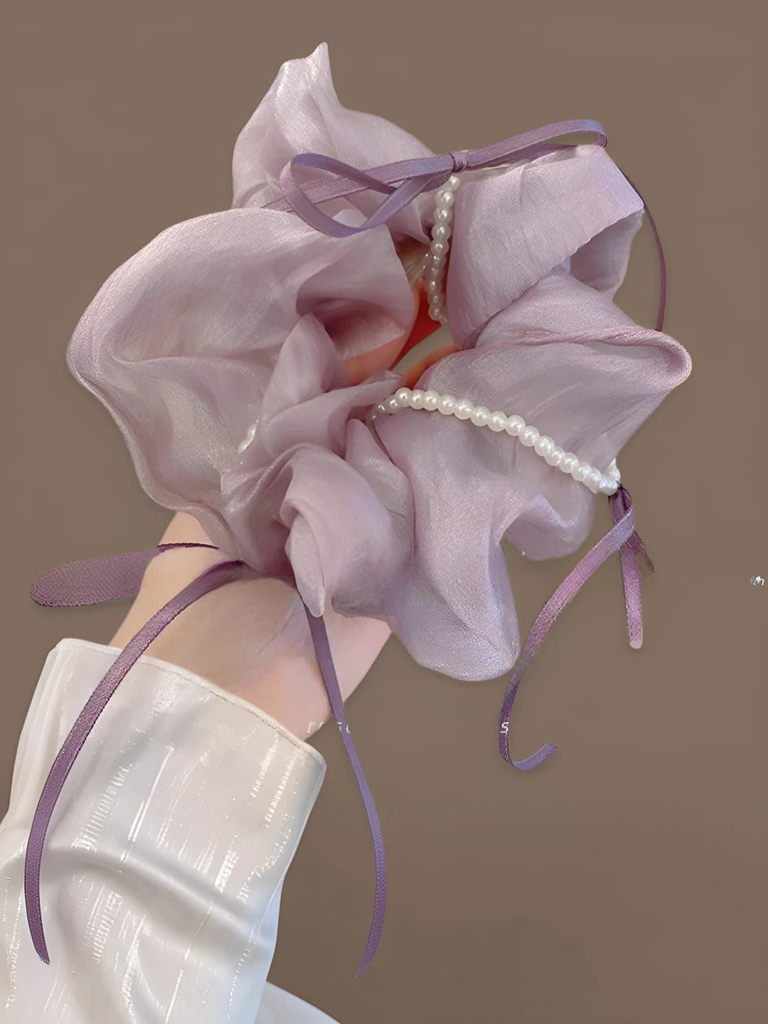 4# Purple mesh hair tie 9 cm