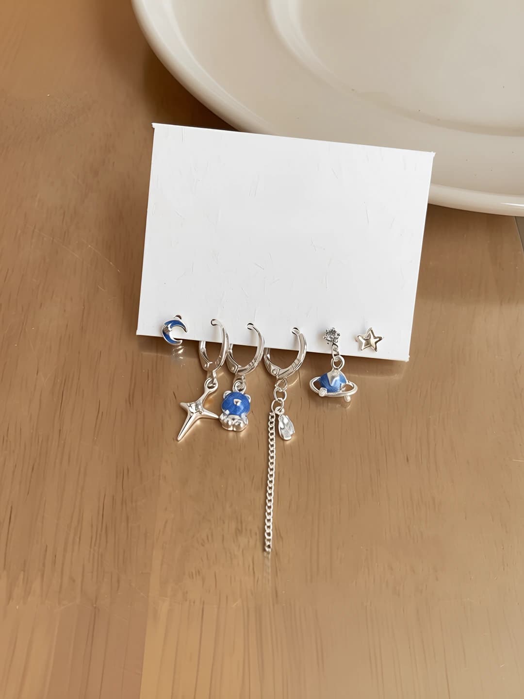 XK4 Blue space moon studs