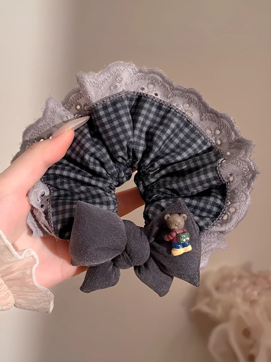 1# Korean style, grey lace, ~15 cm