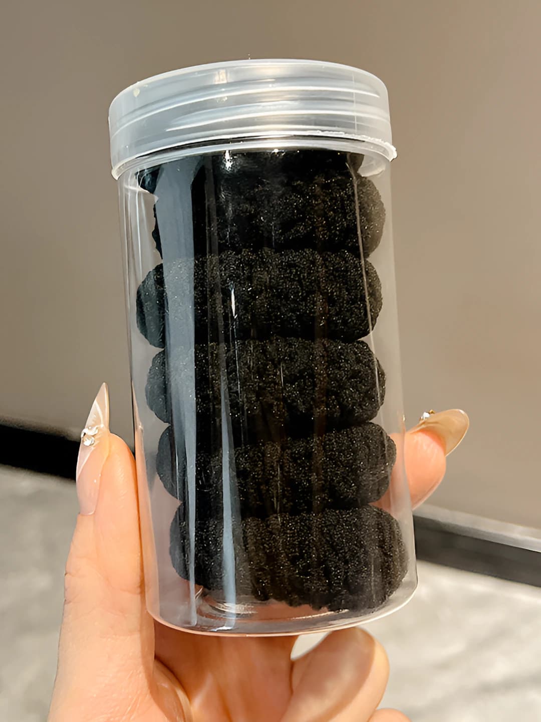 Black jar extra thick hair tie 6 pcs