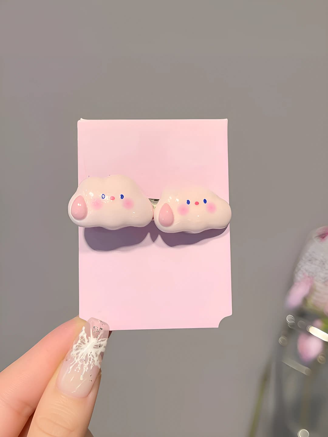 Pink Double Cloud Clip 4.5 cm