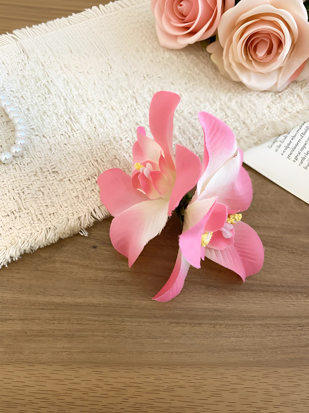 49# Clip - White-Pink (1 pc)