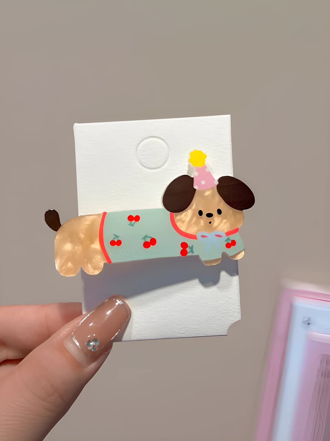 Cherry dog clip 6 cm