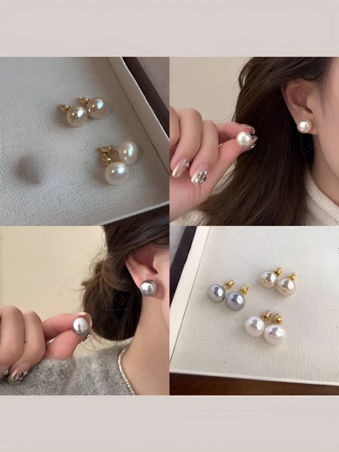 Round earring - Champagne