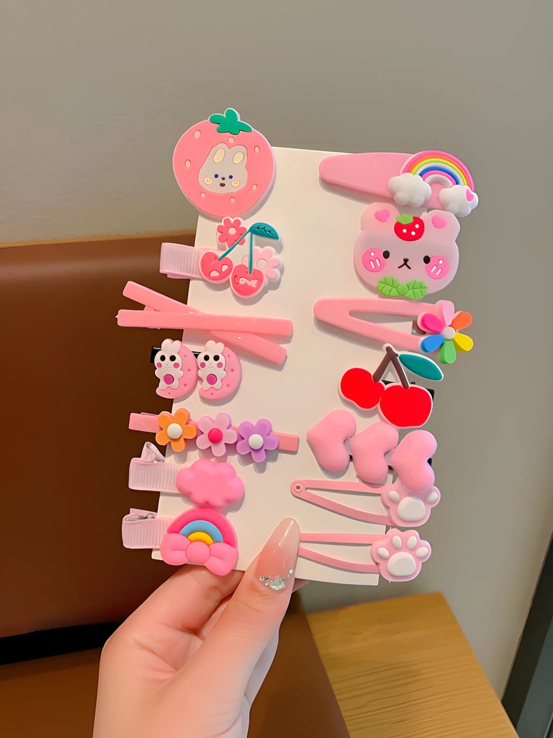5# Pink strawberry rabbit 14 pcs