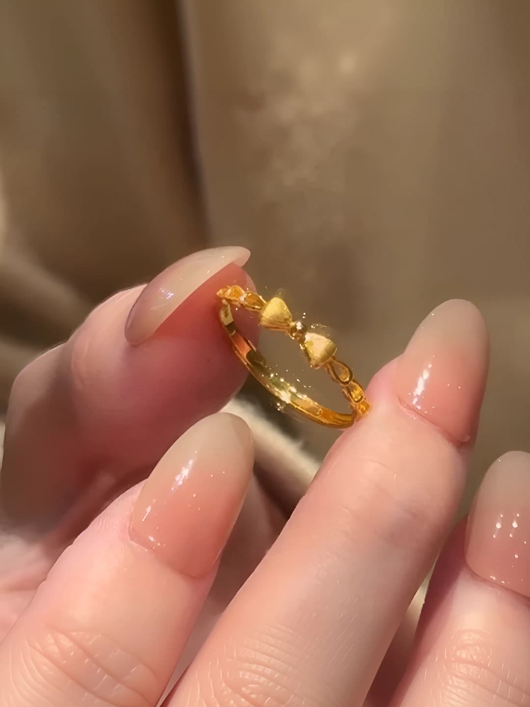 Women's Korean style retro geometric ring, made of copper, with electroplating, premium style