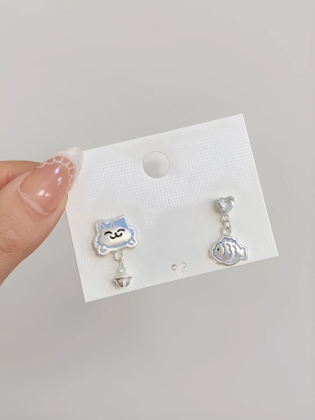 MYSW010 Blue, cat, fish, gold-silver