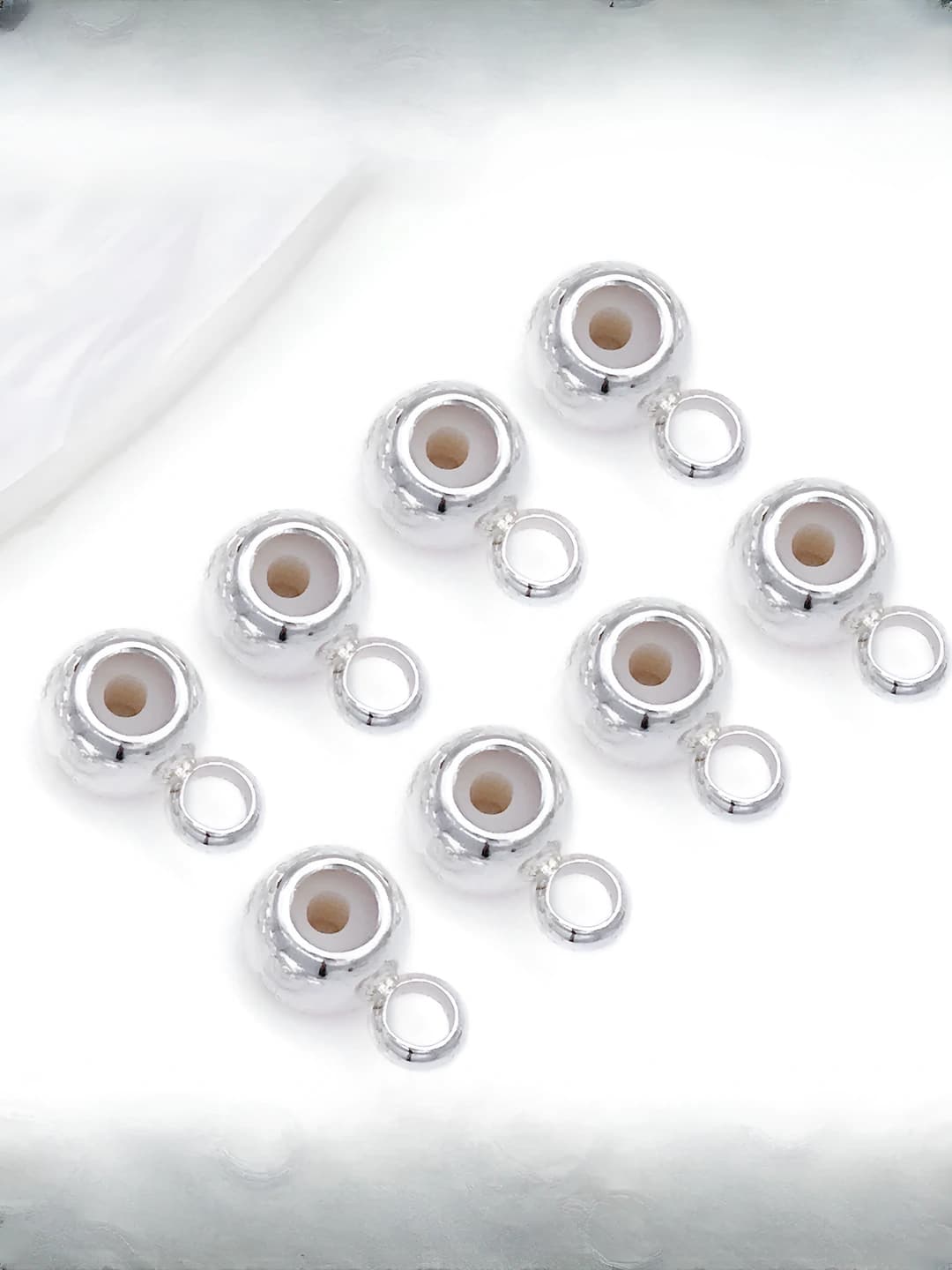 1 pc, 5mm, 1.2mm copper, silver, 0.29g, T119