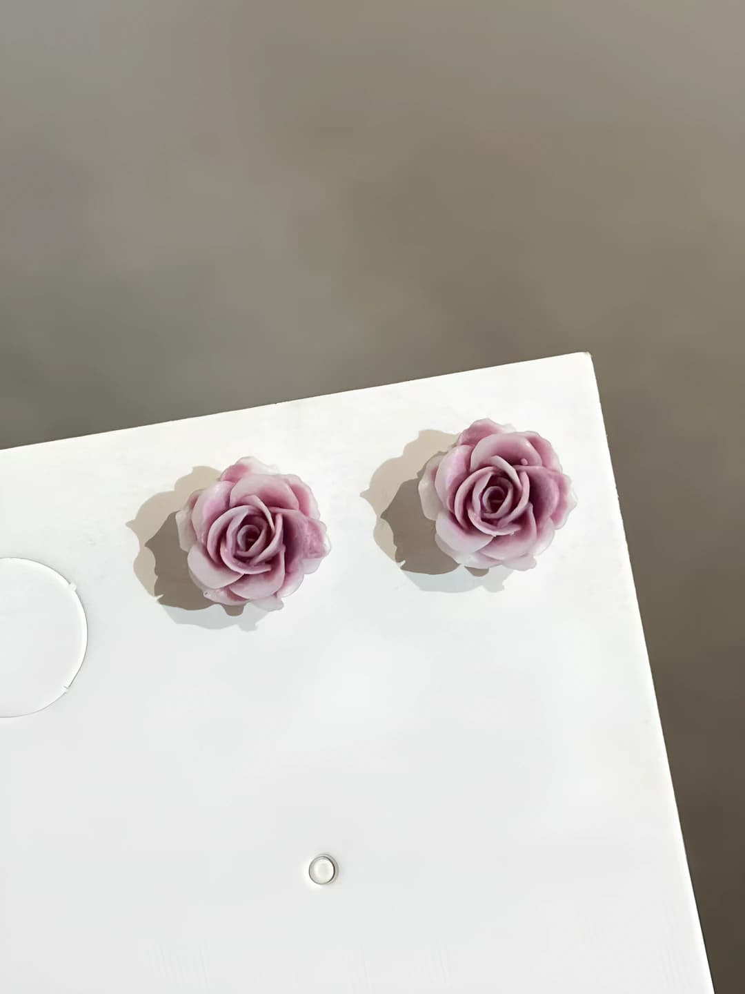 Purple flower magnetic clips, pair