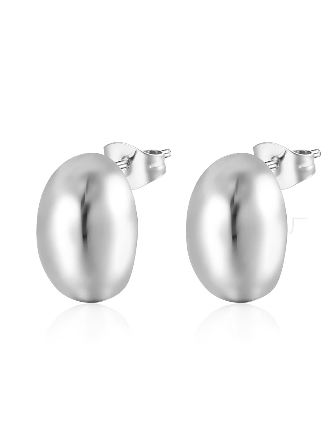 Steel color small stud earring