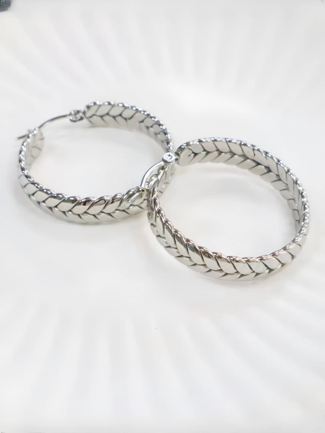 Wheat pattern, steel, pair, 30MM