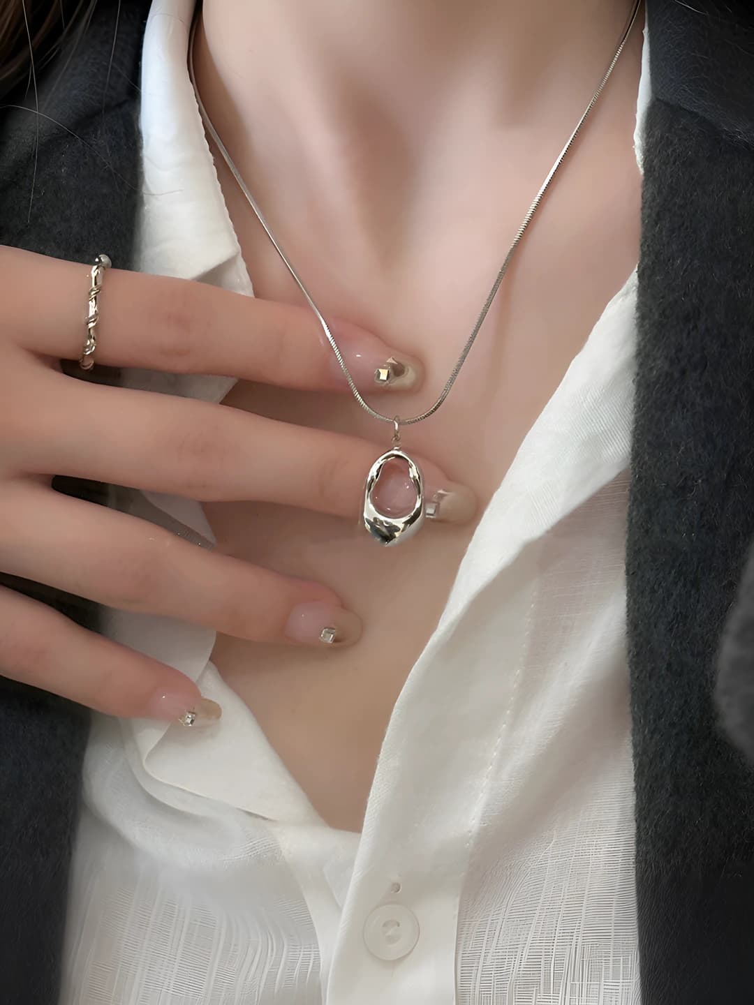 Women's multi-layer pendant necklace in Korean style, clavicle chain, 41-50 cm, 10 g