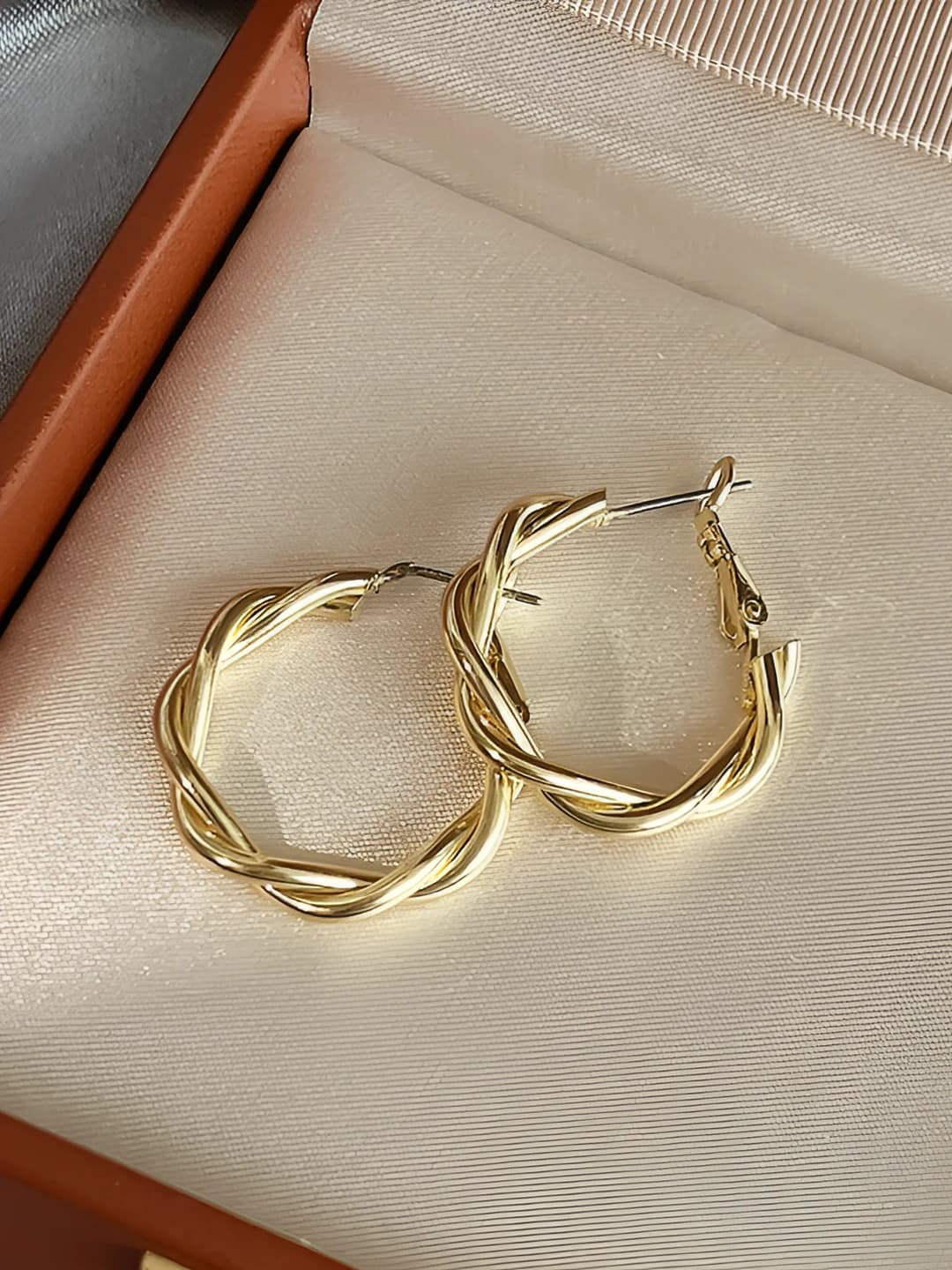 Gold woven hoops