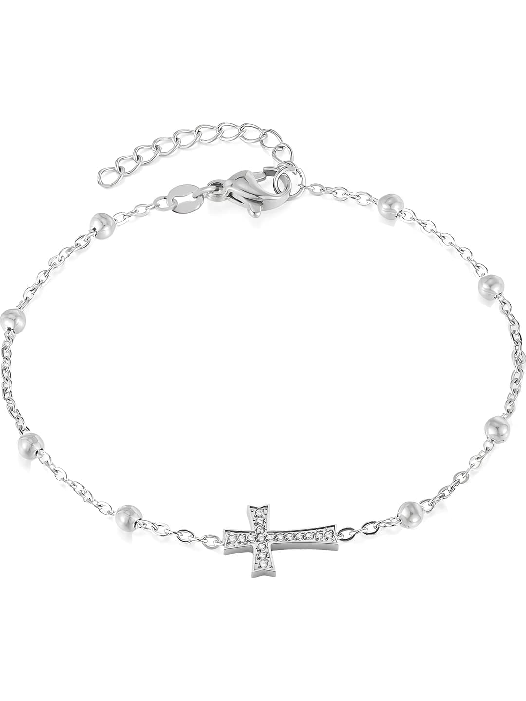 B0046S cross bracelet - steel color