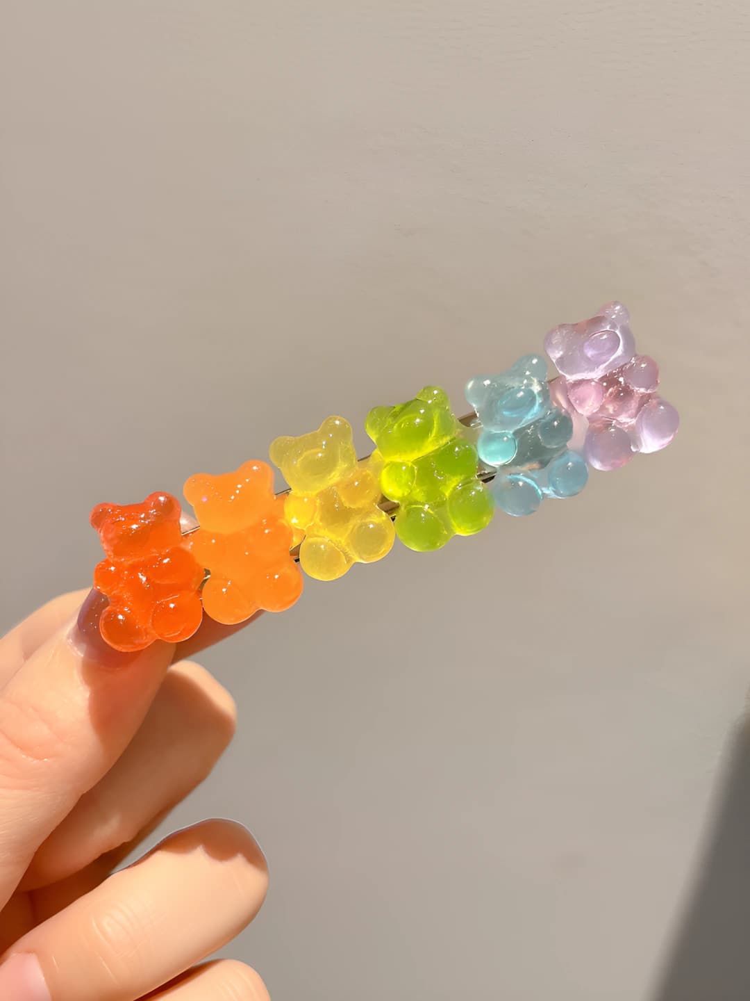 1# Multicolour jelly bear hair clip -7cm