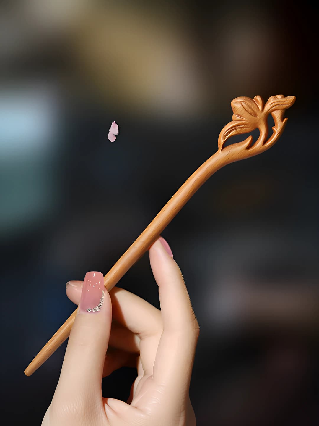 Women's wooden hairpin, original design, 2026