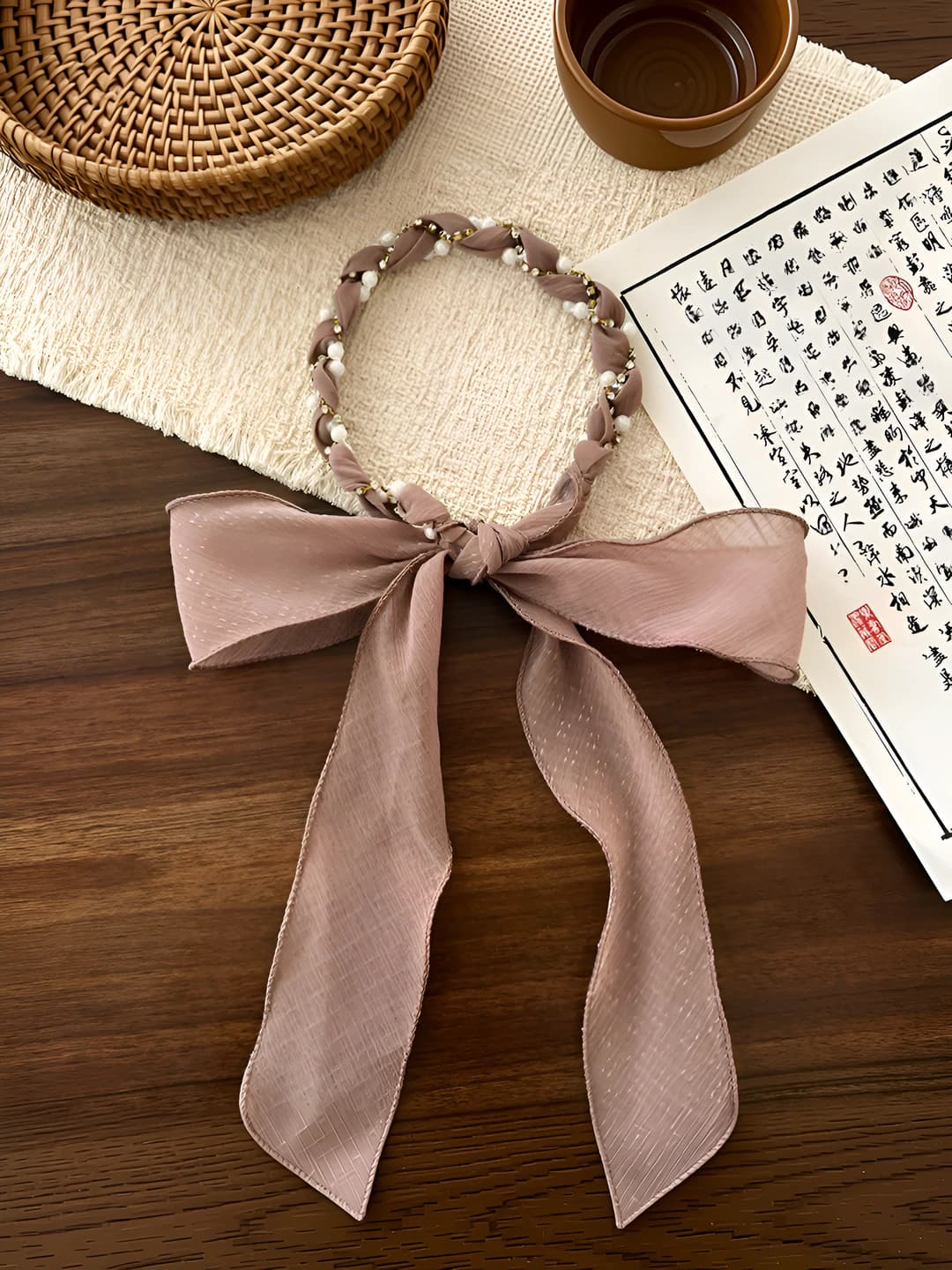 Coffee chiffon pearl, 172 cm
