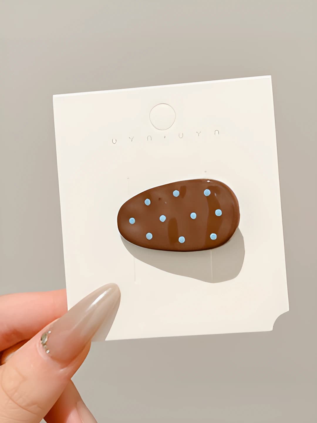 3# Coffee drop duck polka dot clip 4cm