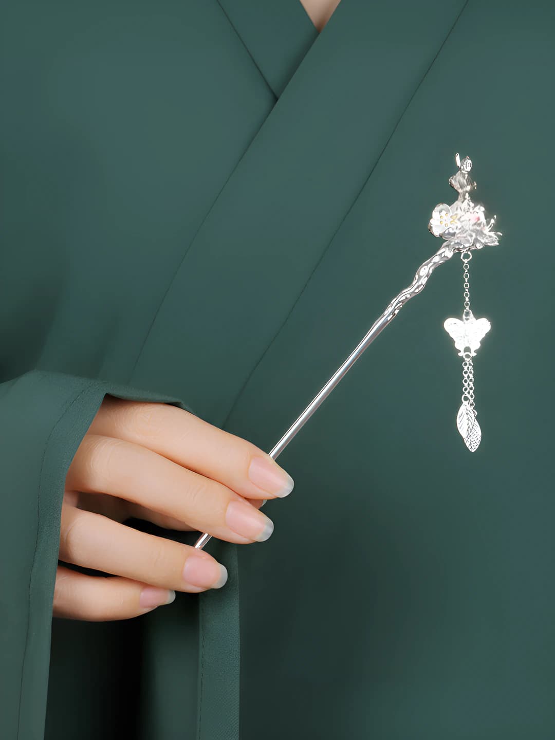 January plum, two-tone plated hairpin