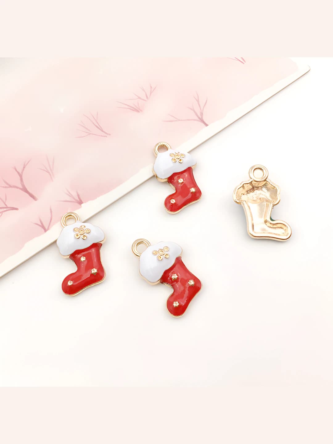 Red Christmas sock 9x16mm